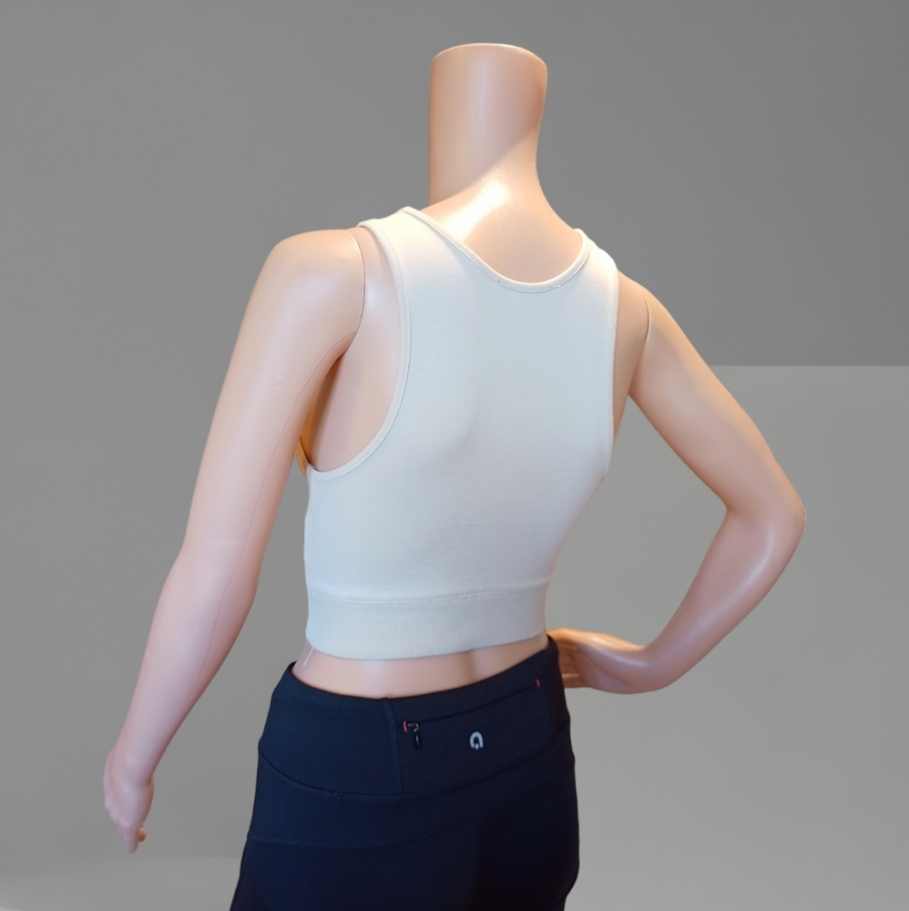 Zara Women's Beige Cropped Tank Top - Picture 8 of 16